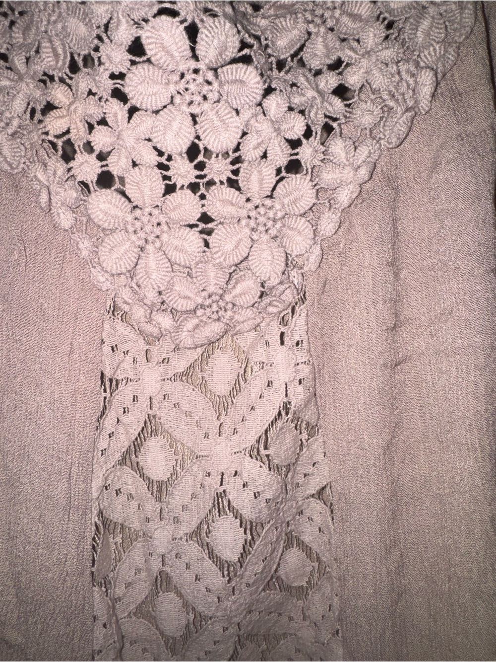 entro Crochet-Front Mini Dress in Taupe - Picture 3 of 4